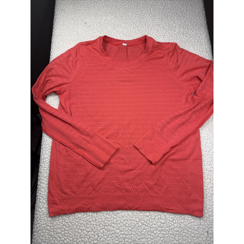 Lululemon Shirt Womens Thermal Red Breeze By Long Sleeve Perforated Small No Tag